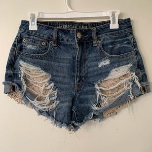 American eagle distressed jean shorts